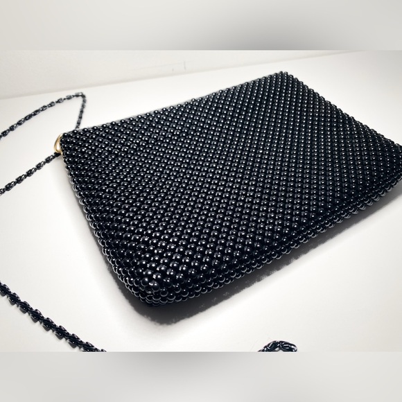 Vintage Gloria Vanderbilt Black Beaded Purse 8.5”x5.75” - Picture 3 of 6